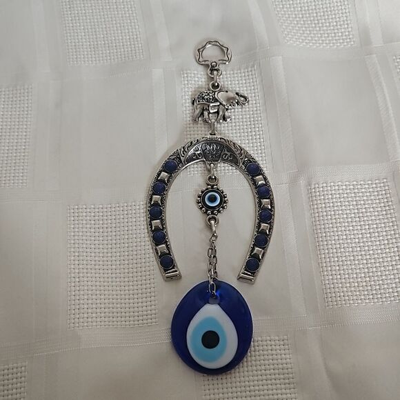 Hanging Horseshoe Medium Royal Blue/ Silver - Picture 2 of 16